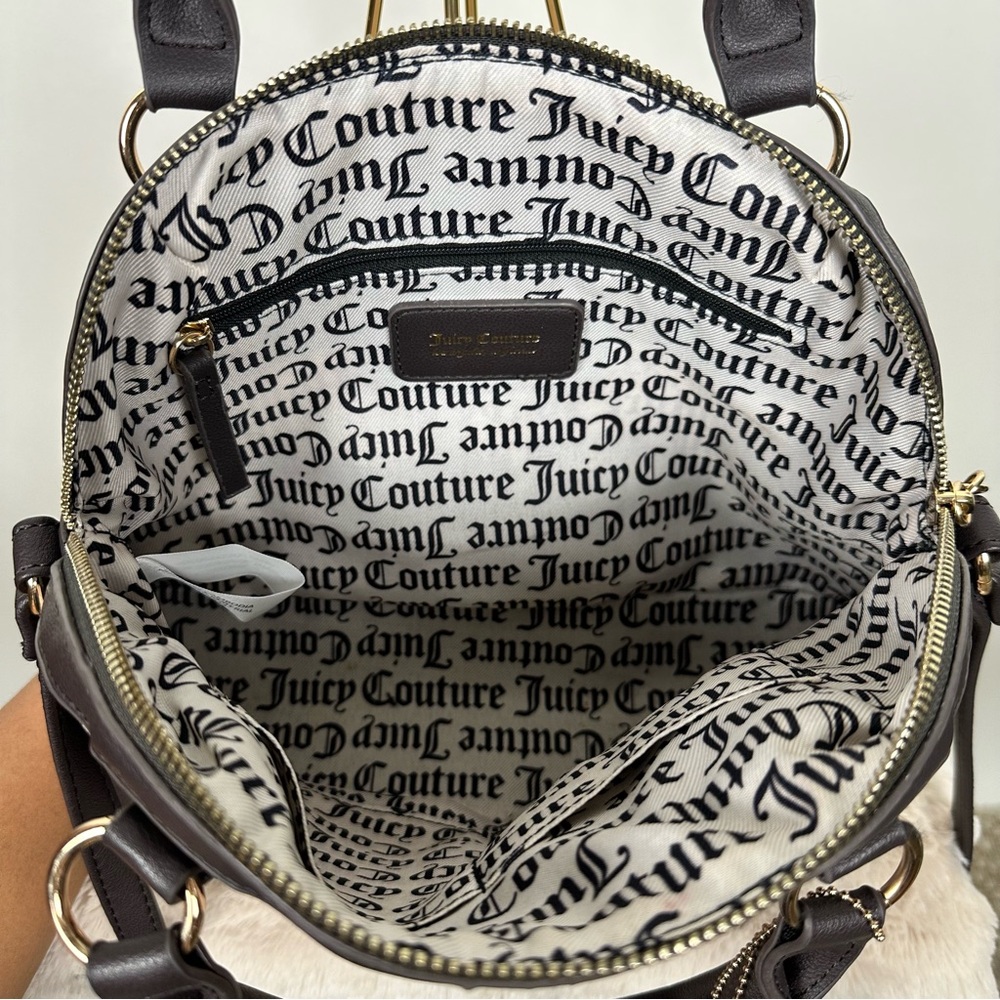 JUICY COUTURE Vintage Heritage White Heart Velour Satchel - Picture 9 of 13